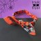 KIDS & ADULTS HEADBAND ELASTIC ROUND  HALLOWEEN DRACULA ORANGE 100% PRINTED COTTON