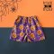 BOYS & GIRLS HALLOWEEN PUMKINS ELASTIC WAISTBAND SHORTS  / 100% PRINTED COTTON