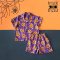 BUY IN 1 SET / BOYS & GIRLS HALLOWEEN PUMKINS PURPLE SHIRT +ELASTIC WAISTBAND SHORTS  / 100% COTTON INDIA HAND BLOCK PRINTED