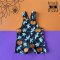 BOYS&GIRLS HALLOWEEN GINGERBREAD BLACK PINAFORE 100%PRINTED COTTON