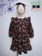 BUTTONS BACK LONG SLEEVES DRESS HALLOWEEN BLACK CHERRIES 100% PRINTED COTTON*PRE-ORDER SHIP OUT 24 SEPTEMBER