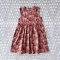ชุดกระโปรงกระดุมหลัง 100% คอตตอนพิมพ์ลายช้างสีแดง