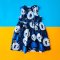 BUTTONS BACK BLUE PANDA DRESS 100% PRINTED COTTON