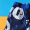 BOYS & GIRLS BLUE PANDA ELASTIC WAISTBAND SHORTS / 100% PRINTED COTTON