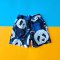 BOYS & GIRLS BLUE PANDA ELASTIC WAISTBAND SHORTS / 100% PRINTED COTTON