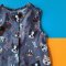 BOYS&GIRLS DARKGREY BROWN WOOF WOOF ROMPER 100% PRINTED COTTON