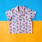 BOYS & GIRLS ORANGE PRINT SHIRTS- LIGHT PEACH / 100% PRINTED COTTON