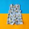 BOYS&GIRLS TWON SWANS LIGHT GREY ROMPER 100% PRINTED COTTON