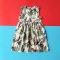 BUTTONS BACK JUNGLE LIGHT KHAKI DRESS 100% PRINTED COTTON