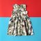 BUTTONS BACK JUNGLE LIGHT KHAKI DRESS 100% PRINTED COTTON