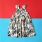 ELASTIC BACK JUNGLE LIGHT KHAKI DRESS 100% PRINTED COTTON