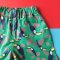 BOYS & GIRLS GREEN TUCAN ELASTIC WAISTBAND SHORTS / 100% PRINTED COTTON