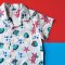 BOYS & GIRLS SEASHELLS SHIRTS WHITE / 100% PRINTED COTTON