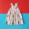 ELASTIC BACK SEA PIRATE CREAM DRESS 100% PRINTED COTTON