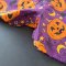 BOYS&GIRLS HALLOWEEN PUMKINS PINAFORE PURPLE 100%PRINTED COTTON