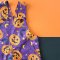 BOYS&GIRLS HALLOWEEN PUMKINS PINAFORE PURPLE 100%PRINTED COTTON