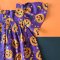 BUTTONS BACK BUTTERFLY SLEEVES HALLOWEEN PUMKINS PURPLE DRESS  100% PRINTED COTTON