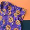 BOYS & GIRLS HALLOWEEN PUMKINS SHIRTS PURPLE / 100% PRINTED COTTON