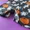 BOYS&GIRLS HALLOWEEN GINGERBREAD BLACK PINAFORE 100%PRINTED COTTON