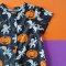 BOYS&GIRLS HALLOWEEN GINGERBREAD BLACK ROMPER 100% PRINTED COTTON