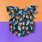 BUTTONS BACK BUTTERFLY SLEEVE SHALLOWEEN GINGERBREAD BLACK 100% PRINTED COTTON