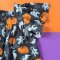 BUTTONS BACK BUTTERFLY SLEEVES HALLOWEEN GINGERBREAD BLACK DRESS  100% PRINTED COTTON