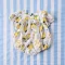 BUTTONS BACK PUFF SLEEVES LEMON ROMPER 100% PRINTED COTTON