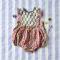 *LIMITED FABRICS -BUTTONS BACK TO FRONT CRAFTED BOHO PINK ROMPER 100% COTTON INDIA HAND BLOCK PRINTED
