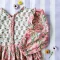 *LIMITED FABRICS -BUTTONS BACK TO FRONT CRAFTED BOHO LONGSLEEVES PINK DRESS 100% COTTON INDIA HAND BLOCK PRINTED