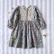 *LIMITED FABRICS -BUTTONS BACK TO FRONT CRAFTED BOHO LONGSLEEVES BLUE DRESS 100% COTTON INDIA HAND BLOCK PRINTED