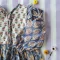 *LIMITED FABRICS -BUTTONS BACK TO FRONT CRAFTED BOHO LONGSLEEVES BLUE DRESS 100% COTTON INDIA HAND BLOCK PRINTED