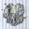 *LIMITED FABRICS -BUTTONS BACK TO FRONT CRAFTED BOHO LONGSLEEVES BLUE ROMPER 100% COTTON INDIA HAND BLOCK PRINTED