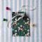 REUSEABLE GIFT BAG LEMON 100% PRINTED COTTON XMAS GREEN