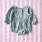 BUTTONS BACK LONG SLEEVE ROMPER 100% COTTON SOFT DOUBLE LAYER MINT GREEN DOT *PRE-ORDER SHIP OUT 24 NOVEMBER