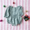 BUTTONS BACK LONG SLEEVE ROMPER 100% COTTON SOFT DOUBLE LAYER MINT GREEN DOT *PRE-ORDER SHIP OUT 24 NOVEMBER
