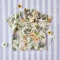 เด็กชาย-หญิง เสื้อเชิ๊ต 100% ผ้าคอตตอนพิมพ์ลายฮาวายสีกากี