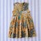 BUTTONS BACK DRESS  100% COTTON INDIAN HAND BLOCK PRINTED JUNGLE MUSTARD*予約注文は3月13日に発送されます * PRE-ORDER SHIP OUT 13 MARCH