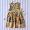 BUTTONS BACK DRESS  100% COTTON INDIAN HAND BLOCK PRINTED JUNGLE MUSTARD*予約注文は3月13日に発送されます * PRE-ORDER SHIP OUT 13 MARCH