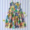BUTTONS BACK DRESS  100% PRINTED COTTON SUMMER FLOWERS