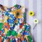 BUTTONS BACK DRESS  100% PRINTED COTTON SUMMER FLOWERS