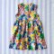 BUTTONS BACK DRESS  100% PRINTED COTTON SUMMER FLOWERS