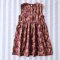 BUTTONS BACK DRESS MAROON ELEPHANT 100% PRINTED COTTON