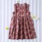 BUTTONS BACK DRESS MAROON ELEPHANT 100% PRINTED COTTON