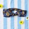 ELASTIC HEADBAND THAI ELEPHANTS DARK BLUE 100% COTTON