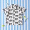 BOYS&GIRLS WHITE ELEPHANTS SHIRTS / 100% WHITE COTTON BLACK PRINTED