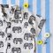 BOYS&GIRLS WHITE ELEPHANTS SHIRTS / 100% WHITE COTTON BLACK PRINTED