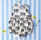 BUTTONS BACK THAI ELEPHANTS WHITE ROMPER 100% WHITE COTTON BLACK PRINTED
