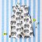 BOYS & GIRLS ROMPER WHITE THAI ELEPHANTS 100% WHITE COTTON BLACK PRINTED
