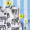 BOYS & GIRLS ROMPER WHITE THAI ELEPHANTS 100% WHITE COTTON BLACK PRINTED