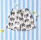 BOYS & GIRLS ELASTIC WAISTBAND WHITE THAI ELEPHANTS SHORTS / 100% WHITE COTTON BLACK PRINTED